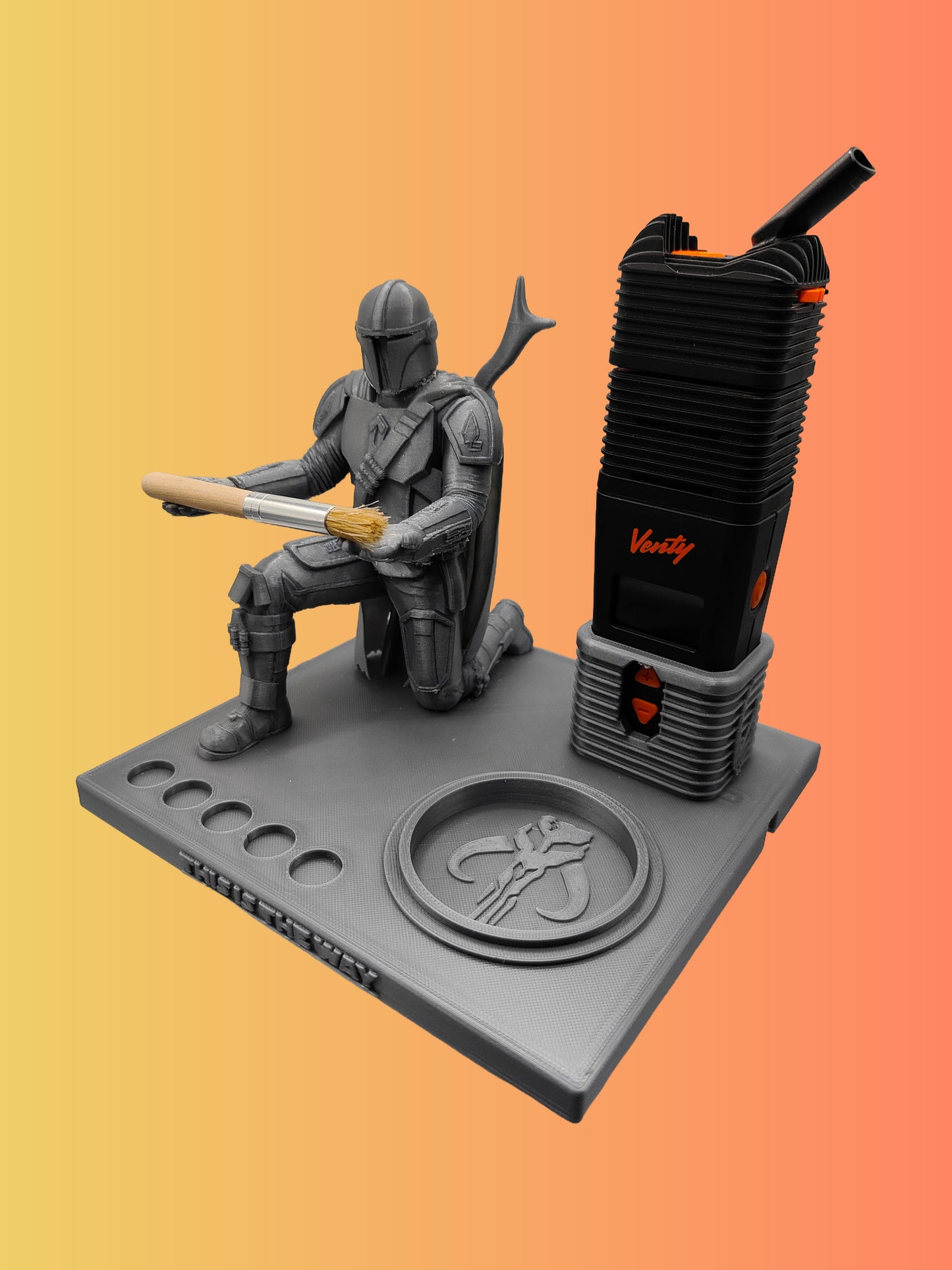 Mandalorian Inspired 3d Printed Vape Stand For Various Devices