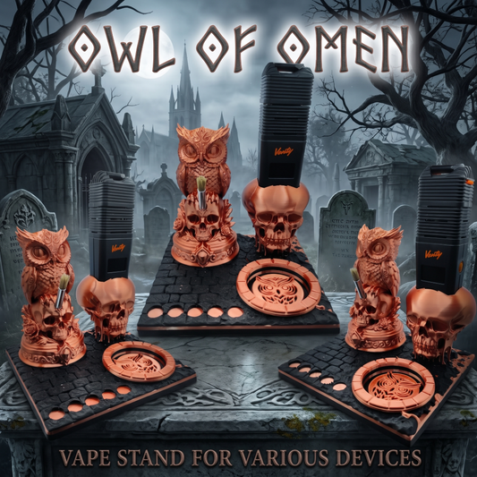 The Owl Of Omen 3d Printed Vape Stand For Various Devices