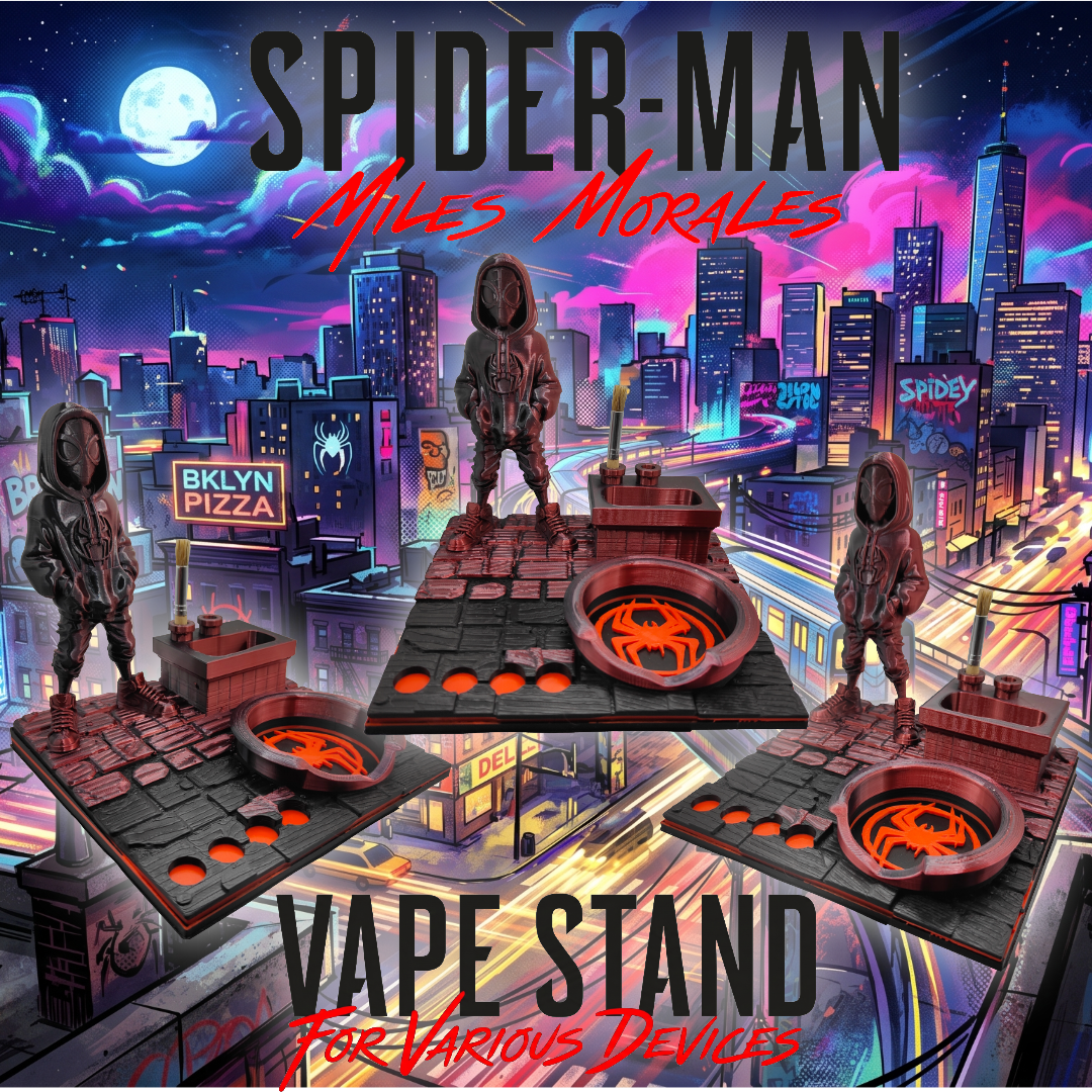 Miles Morales Inspired 3d Printed Vape Stand For Various Devices