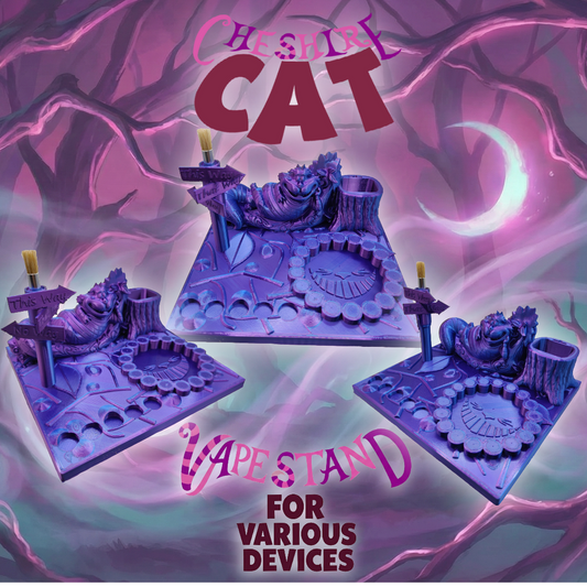 Cheshire Cat Inspired 3d Printed Vape Stand For Various Devices