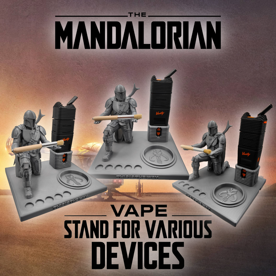 Mandalorian Inspired 3d Printed Vape Stand For Various Devices